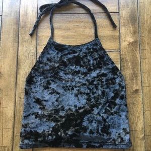 Brandy Melville Velvet Crop Top One Size